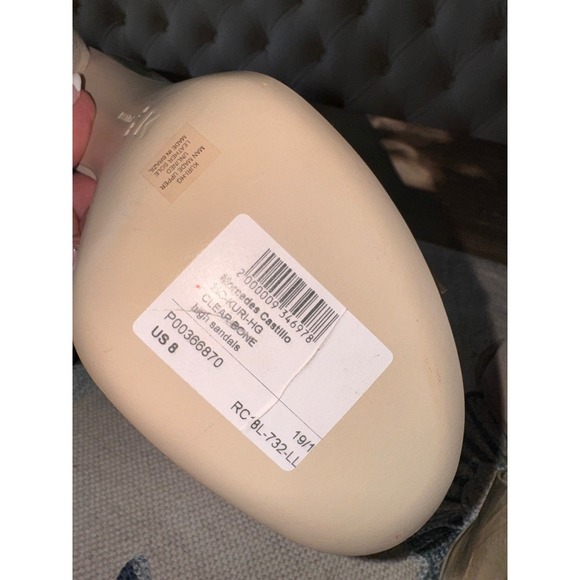 Mercedes Castillo Clear Bone High Heel Sandals Mules Size 8 - Picture 8 of 10